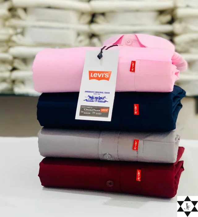 Levies Men's Plain Shirt Combo - Pack of 4 | Premium Cotton | Casual & Formal Wear - L- 40
