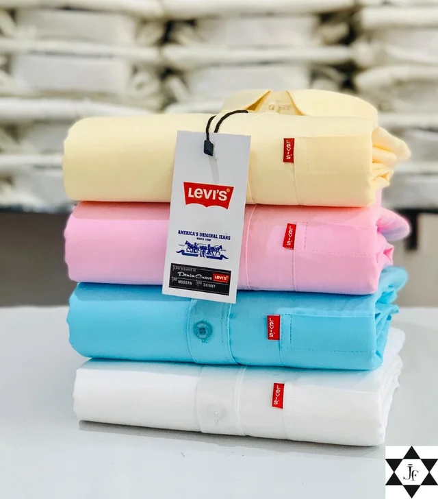 Levies Men's Plain Shirt Combo - Pack of 4 | Premium Cotton | Casual & Formal Wear - L- 40
