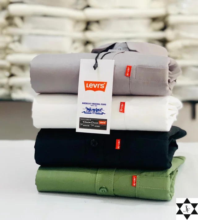 Levies Men's Plain Shirt Combo - Pack of 4 | Premium Cotton | Casual & Formal Wear - XL- 42