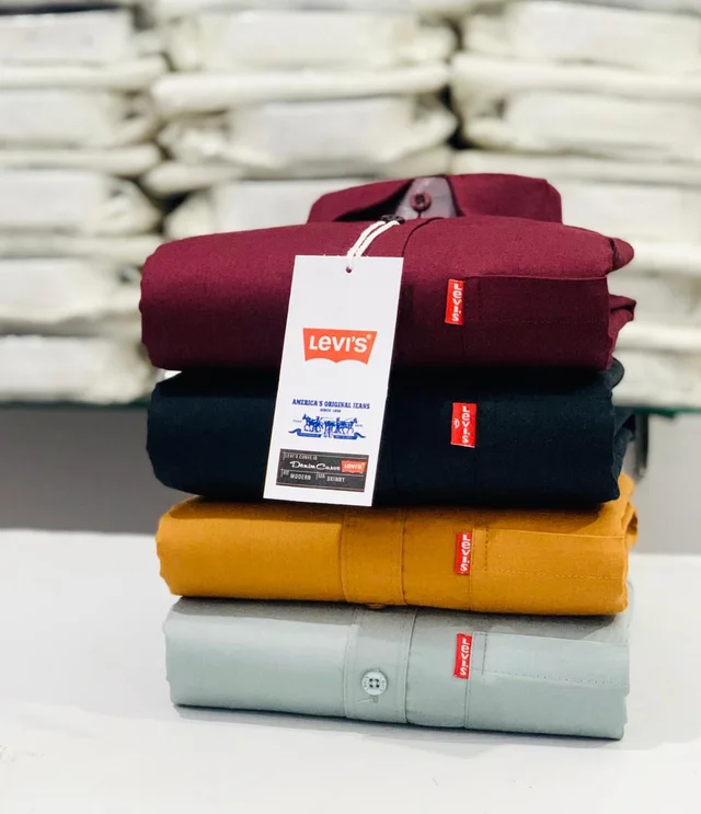 Levies Men's Plain Shirt Combo - Pack of 4 | Premium Cotton | Casual & Formal Wear - XL- 42