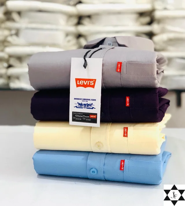 Levies Men's Plain Shirt Combo - Pack of 4 | Premium Cotton | Casual & Formal Wear - L- 40