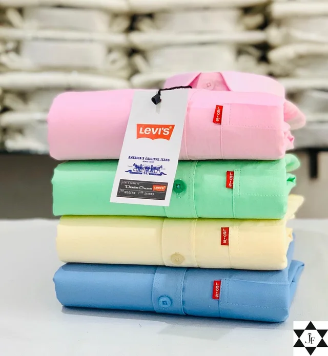 Levies Men's Plain Shirt Combo - Pack of 4 | Premium Cotton | Casual & Formal Wear - L- 40