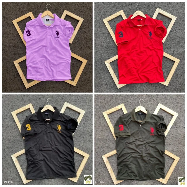 Polo Men's Plain T- Shirt Combo - Pack of 4 | Premium Cotton | Casual Wear - L-40