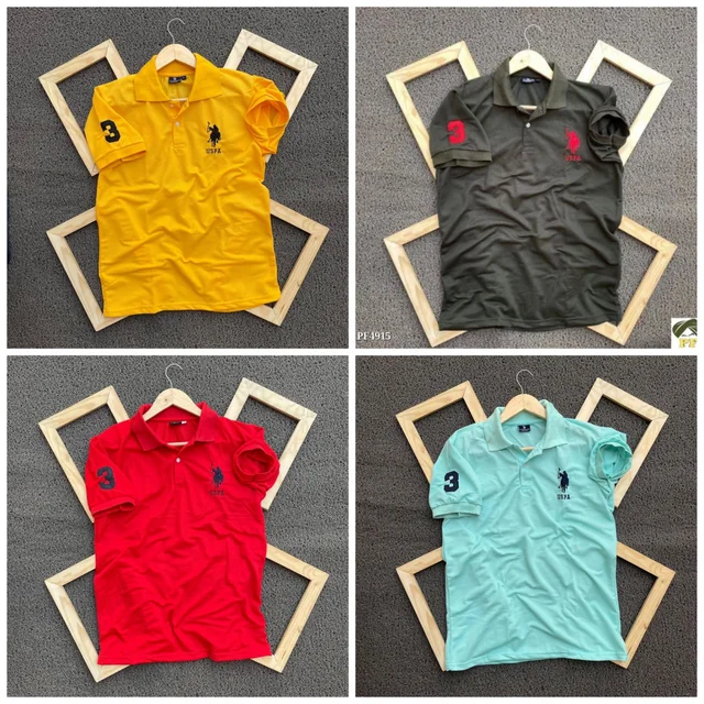 Polo Men's Plain T- Shirt Combo - Pack of 4 | Premium Cotton | Casual Wear - L-40