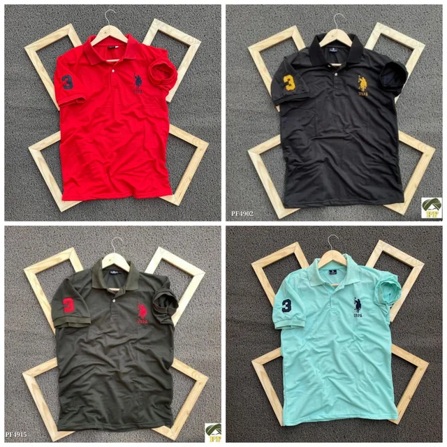 Polo Men's Plain T- Shirt Combo - Pack of 4 | Premium Cotton | Casual Wear - L-40