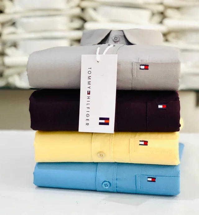 Tommy Men's Plain Shirt Combo - Pack of 4 | Premium Cotton | Casual & Formal Wear - XL-42