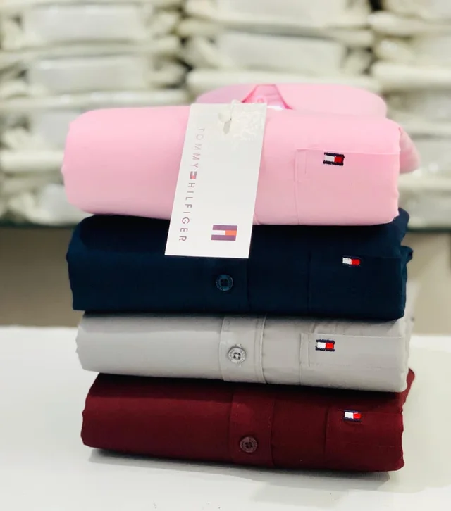 Tommy Men's Plain Shirt Combo - Pack of 4 | Premium Cotton | Casual & Formal Wear - XXL-44