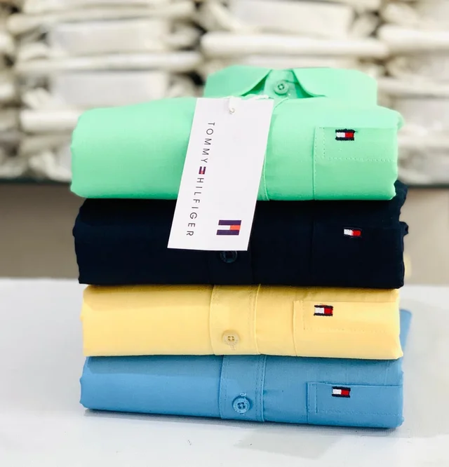 Tommy Men's Plain Shirt Combo - Pack of 4 | Premium Cotton | Casual & Formal Wear - M- 38