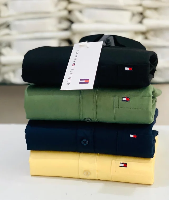 Tommy Men's Plain Shirt Combo - Pack of 4 | Premium Cotton | Casual & Formal Wear - M- 38