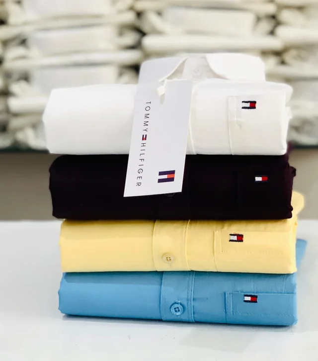 Tommy Men's Plain Shirt Combo - Pack of 4 | Premium Cotton | Casual & Formal Wear - M- 38
