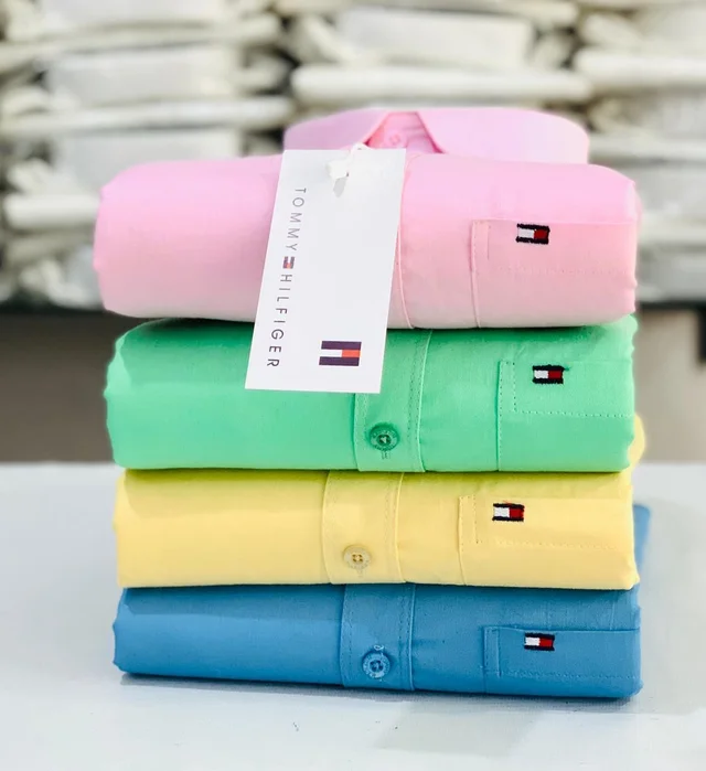 Tommy Men's Plain Shirt Combo - Pack of 4 | Premium Cotton | Casual & Formal Wear - L-40