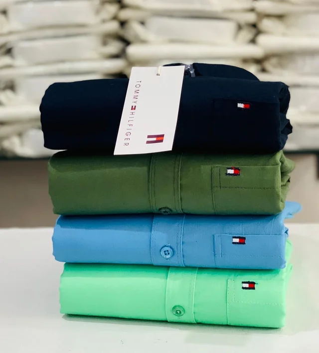 Tommy Men's Plain Shirt Combo - Pack of 4 | Premium Cotton | Casual & Formal Wear - M- 38