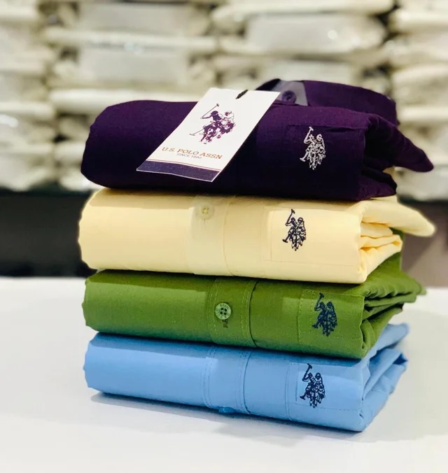 U.S Men's Plain Shirt Combo - Pack of 4 | Premium Cotton | Casual & Formal Wear - XL-42