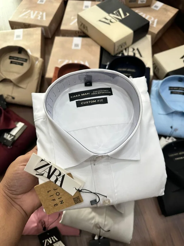 Zara Men Premium Cotton Shirt - M- 38