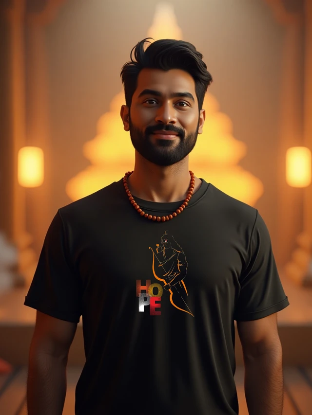 "Lord Rama Tees – Hope Edition" | Symbol of Strength & Devotion - L