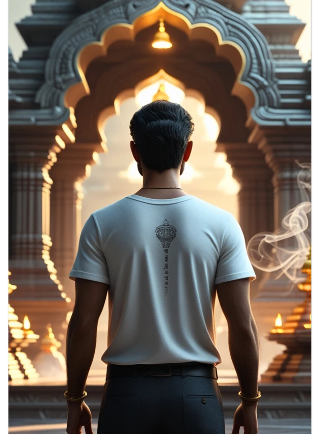 "Lord Hanuman's Gada T-Shirt" Carry the Strength of Bajrang Bali! - S
