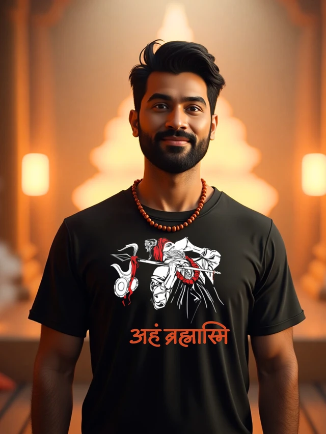 Shoptriangle Divine Power "Aham Brahmasmi" T-Shirt - XL
