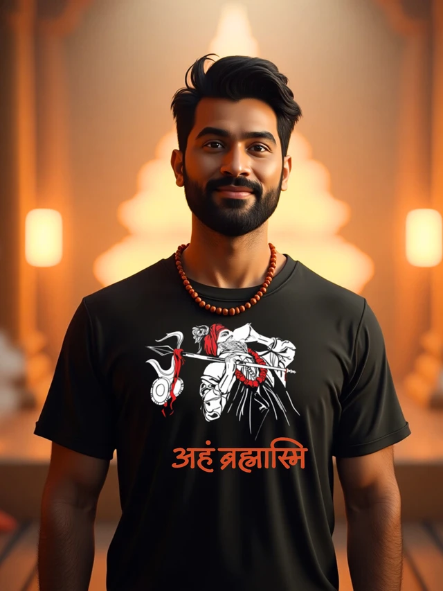 Shoptriangle Divine Power "Aham Brahmasmi" T-Shirt - M