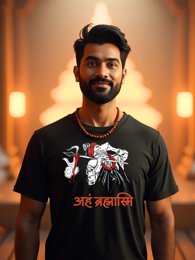 Shoptriangle Divine Power "Aham Brahmasmi" T-Shirt - L