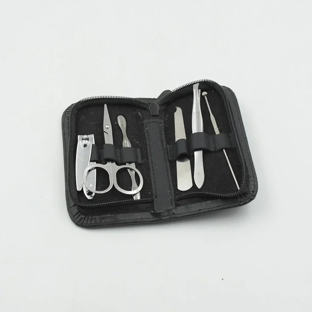 6-Piece Nail Clippers Kit with Travel Case: Professional Manicure Set, Stainless Steel BX6843