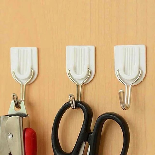 Adhesive Sticker ABS Plastic Hook Towel Hanger (Pack of 12) BX1627