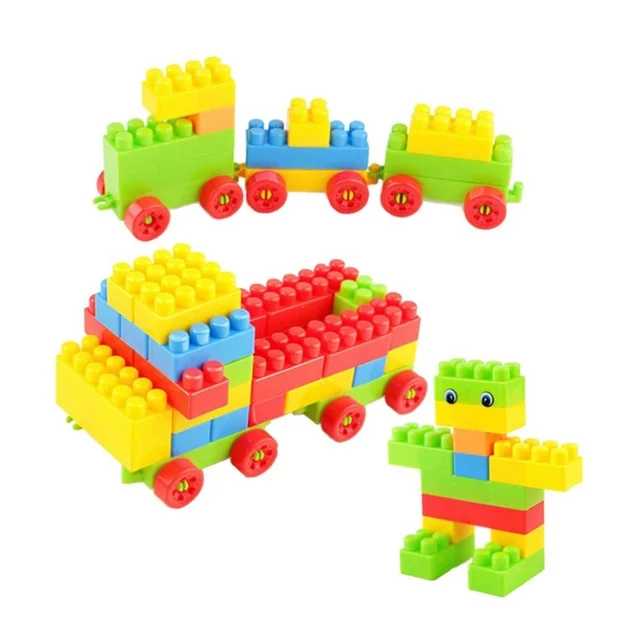 Blocks Set for Kids, Play Fun and Learning Blocks for Kids Games for Children Block Game Puzzles Set Boys, Children (Multicolor, 60 Bricks Blocks) BX8094