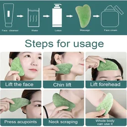 Gua Sha Stone & Anti-Aging Jade Roller Massager for Glowing Skin – Face Massage & Skincare Set BX0318