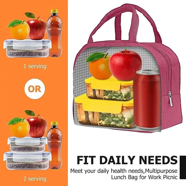 Lunch Box Bag for Women Men Insulated Lunch Bag With Zipper (1 Pc) BX8915