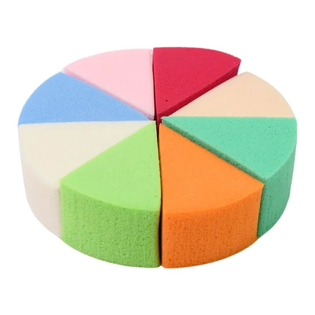 Makeup Sponge Triangle Shaped Mix Colour Cosmetic Puff (8 Pcs Set) BX