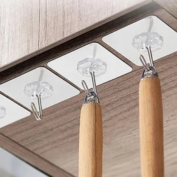Multipurpose Strong Small Stainless Steel Adhesive Wall Hooks (Pack of 6) BX1689