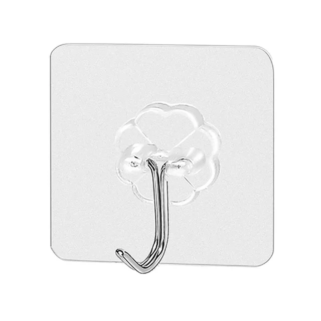 Multipurpose Strong Small Stainless Steel Adhesive Wall Hooks (Pack of 6) BX1689