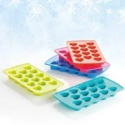 Plastic Heart-Shaped Ice Cube Tray β 14-Cube Mold for Freezer (Pack of 2) BX1133