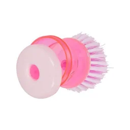 Plastic Wash Basin Brush Cleaner with Liquid Soap Dispenser (Multicolour) Pack of 3 BX0159