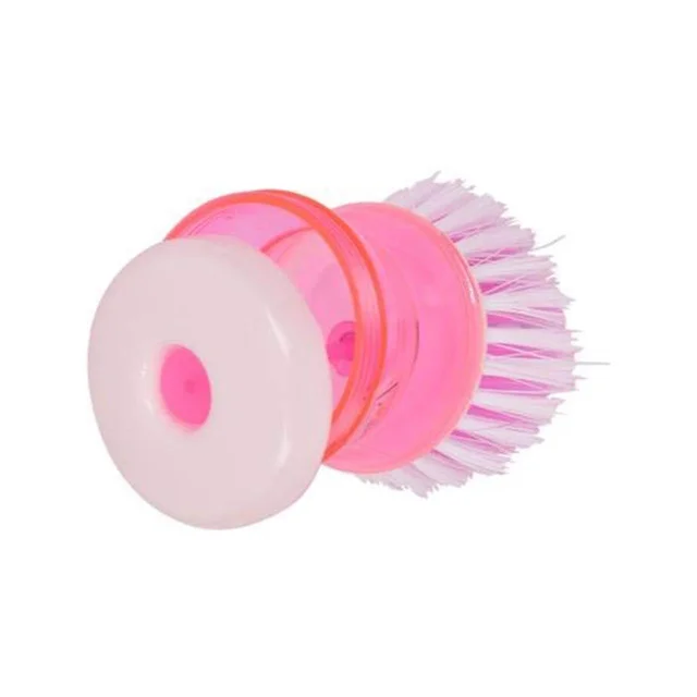 Plastic Wash Basin Brush Cleaner with Liquid Soap Dispenser (Multicolour) Pack of 3 BX0159