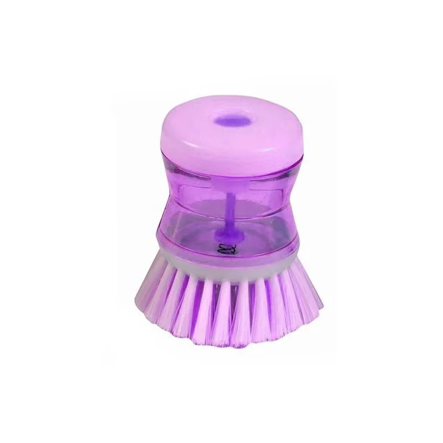 Plastic Wash Basin Brush Cleaner with Liquid Soap Dispenser (Multicolour) Pack of 3 BX0159
