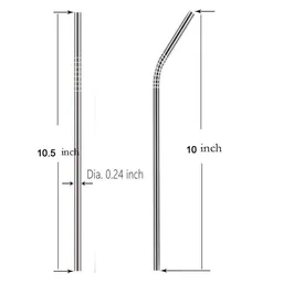 Reusable Pack of 5 Stainless Steel Straw with Cleaning Brush-Metal Straws Drinking Juice Glass Set Water/Juice Glass