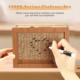 Wooden Money / Piggy Bank, Money Box (1 Pc / Pen Not Included) BX8379