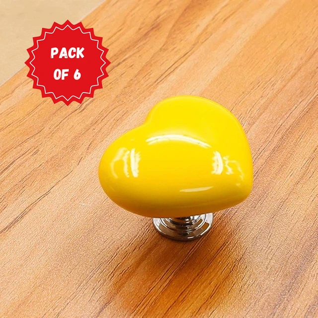 Multipurpose Heart-Shaped Knob & Toilet Press Button – Stylish & Functional (Pack of 6) BX17953