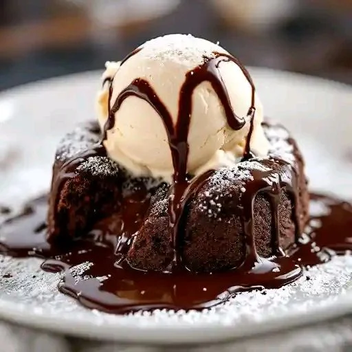 Choco Lava Cake With Ice Cream 