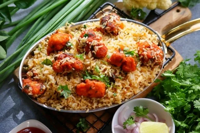 Veg Manchurian  Rice 