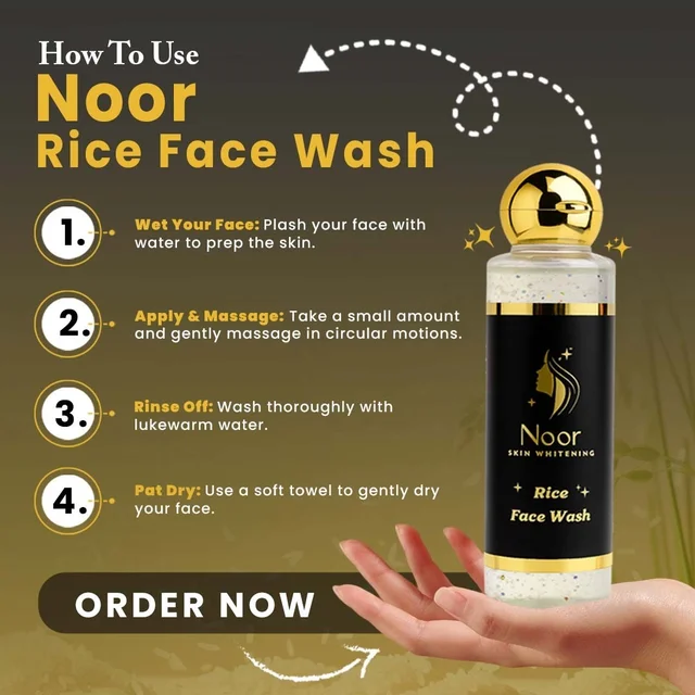 Noor Skin Whitening Cream, Rice – Face Wash Combo