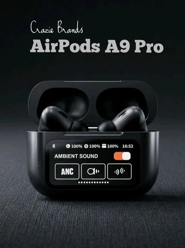 AirPods_  A9 Pro Touch Display Matte Black With Active Noise Cancellation/ENC