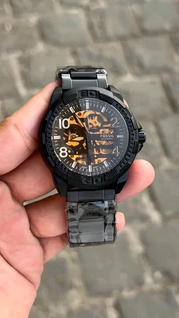 FOSSIL_ BRONSON Automatic Analog Black Watch For Men ME3256 - Black