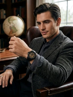 FOSSIL_ BRONSON Automatic Analog Black Watch For Men ME3256 - Black