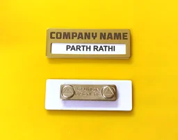 Reusable S S Metal Golden Badge Order Online India
- 70x25 mm