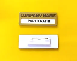 Reusable S S Metal Golden Badge Order Online India
- 70x25 mm