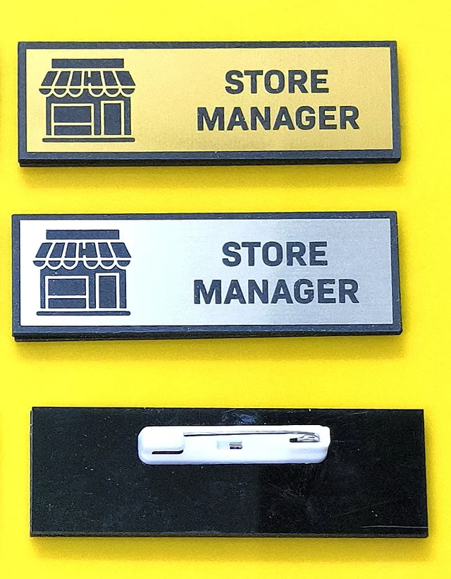 Store Manager Badge - Golden, 75x25 mm