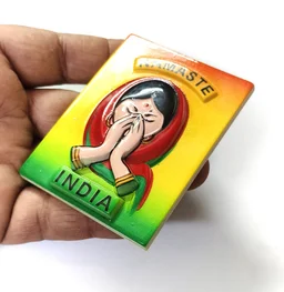Namaste India Magnet | Travel Memorial Photo Fridge Magnets Order Online - 70x55 mm