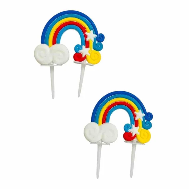 The Baking Curv Rainbow Cake Topper – Mixed Design Decorative Topper for Birthdays & Celebrations