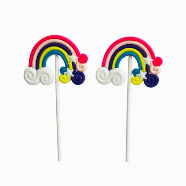 The Baking Curv Rainbow Cake Topper – Mixed Design Decorative Topper for Birthdays & Celebrations